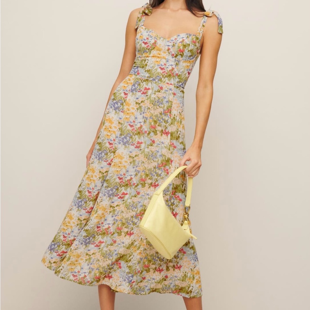 Reformation Nadira Floral Midi Dress - Multicolor Size 6